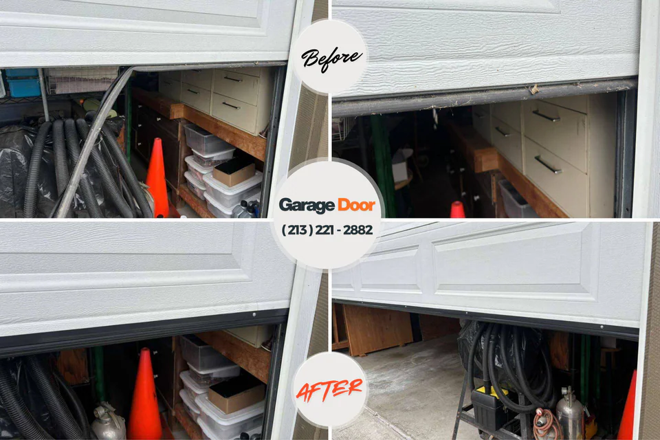 Before and after: garage door repair Blue Springs, MO